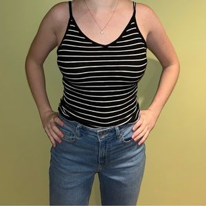 AEO first essentials striped tank top